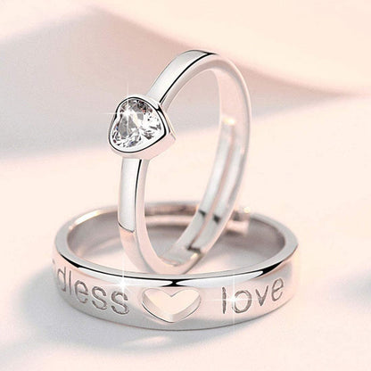 Rockyu ペアリング メンズ レディース フリーサイズ シルバー925 LOVE刻印 ハートデザイン 指輪