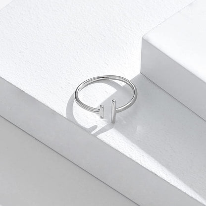 Rockyu シルバー925 レディースリング 平行線デザイン フリーサイズ 純銀 ファッションリング