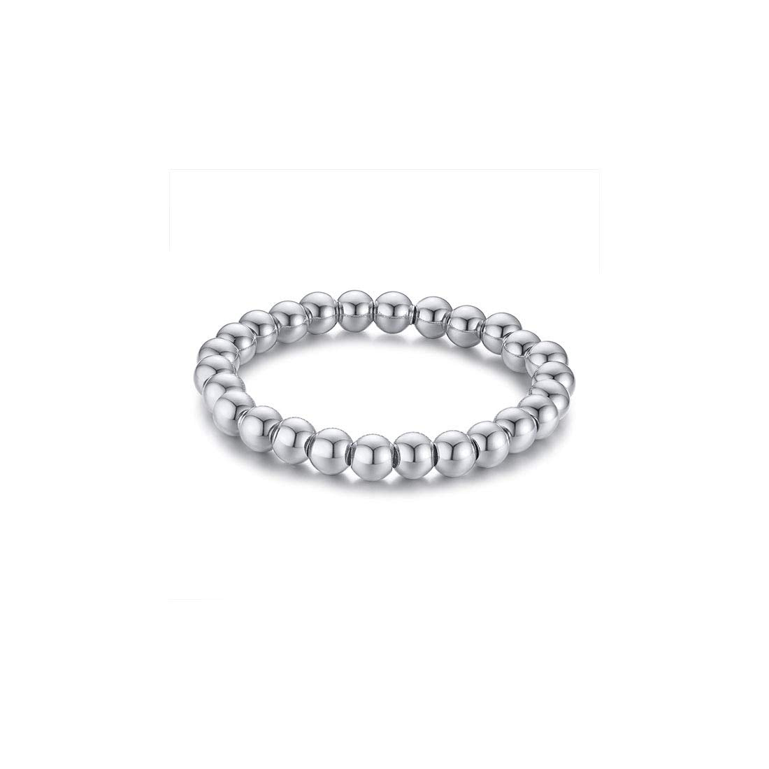 Rockyu ブレスレット レディース ステンレス 数珠風 ゴールド調 金属アレルギー対応 高級感