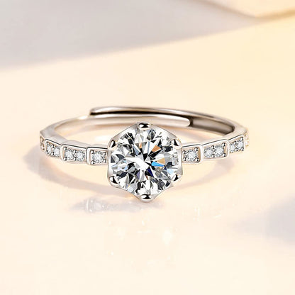 レディース 指輪 フリーサイズ 可愛いジルコニアリング 4デザイン展開 キラキラ大粒シルバーリング