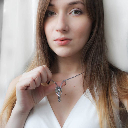 Rockyu メモリアルネックレス エンジェルデザイン レディース メンズ シルバー 羽根付き 天使ペンダント 遺骨入れ