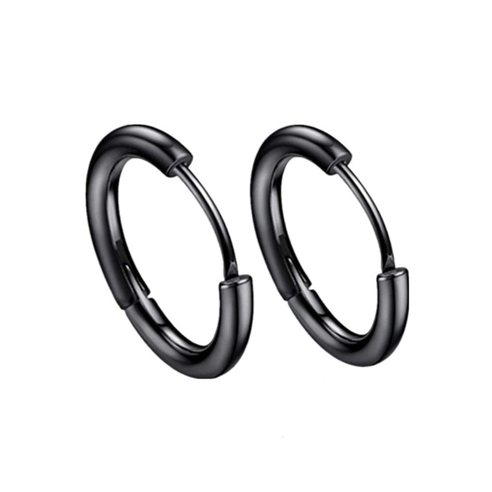 Rockyu フープピアス メンズ レディース 中折れ式 ステンレス 8mm〜20mm アレルギーフリー