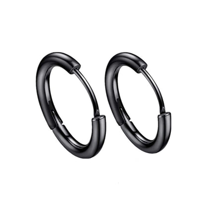 Rockyu フープピアス メンズ レディース 中折れ式 ステンレス 8mm〜20mm アレルギーフリー