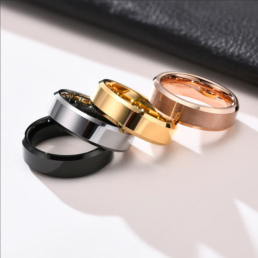 タングステンカーバイド リング 6mm幅｜IPメッキ加工＆マット仕上げ 指輪（ブラック／ブルー／ゴールド／ローズゴールド）タングステンカーバイド リング 6mm幅｜IPメッキ加工＆マット仕上げ 指輪（ブラック／ブルー／ゴールド／ローズゴールド）