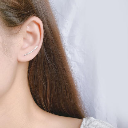Rockyu レディースイヤーカフ ノンホールピアス カーブデザイン シルバー＆ゴールド 凹凸模様 手作り風 アクセサリー