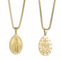 Rockyu ネックレス レディース メンズ 奇跡のメダイ ペンダント 聖母マリア コインネックレス シルバー＆ゴールド