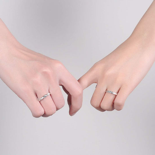 Rockyu 指輪 メンズ シルバー925 フリーサイズ 復古デザイン ペアリング 結婚婚約対応
