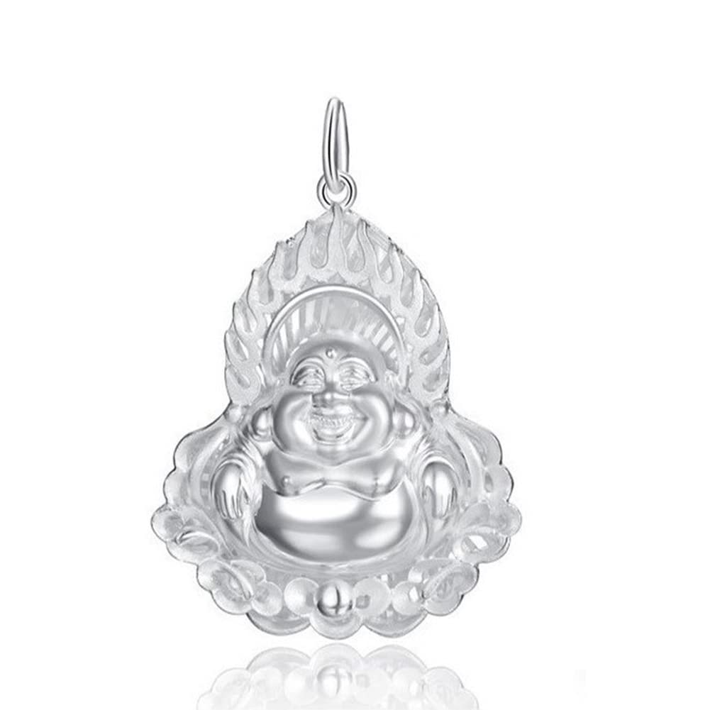 Rockyu ペンダントトップ レディース メンズ S999純銀 仏像 観音菩薩 弥勒菩薩 両面彫り 開運 お守り