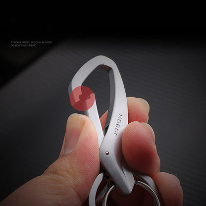 Rockyu キーホルダー メンズ カラビナフック シルバー グレー ブラック 亜鉛合金