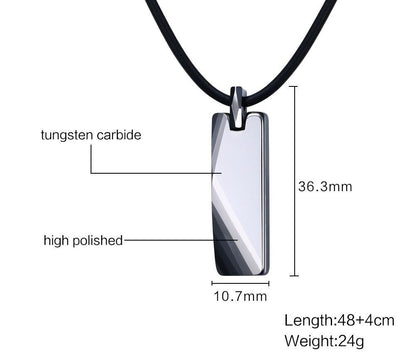 Rockyu ネックレス メンズ タングステン 幾何プレート ミラー仕上げ
