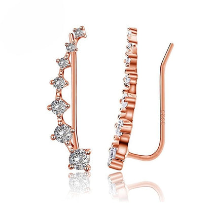 Rockyu スタークリップピアス レディース｜S925＆キュービックジルコニアの7連星イヤーカフ