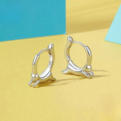 Rockyu ピアス リング レディース シルバー925 小さめフープ アニマルモチーフ 犬 猫 パンダ 可愛いセット