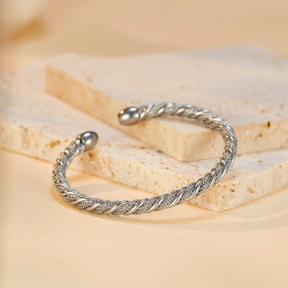 バングル レディース ゴールド ツイストデザイン ステンレス C型