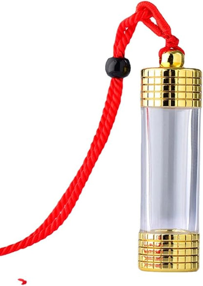 Rockyu メモリアルネックレス 遺骨入れ メンズ レディース ゴールド シルバー ガラス管 ペンダント アロマ対応