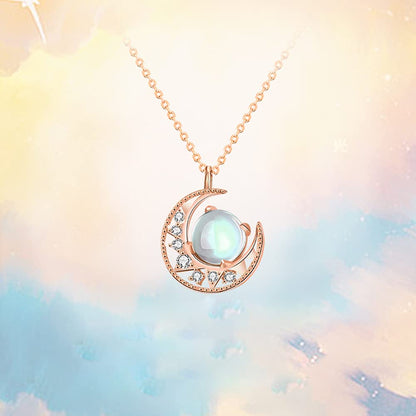 月と星のステンレスペンダント｜メンズ・レディース兼用ネックレス｜幻想的なシルバーチャーム