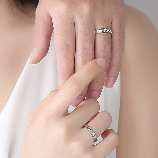 Rockyu メンズ＆レディース ペアリング S925銀仕上げ シルバー メビウスデザイン アレルギー対応