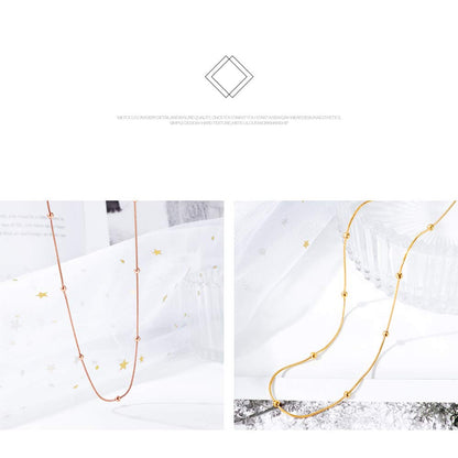 Rockyu ネックレス レディース 細め チェーン ピンクゴールド ステンレス シンプル おしゃれ