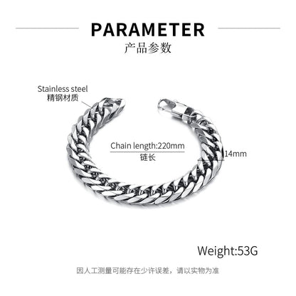 Rockyu ブレスレット メンズ チタン 喜平チェーン シルバー 金属アレルギー対応 ヒップホップスタイル