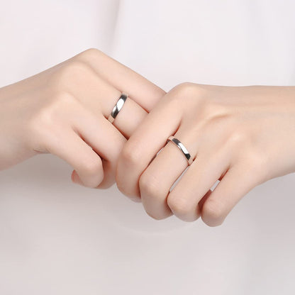 Rockyu 指輪 ペアリング メンズ レディース フリーサイズ 鏡面仕上げ シルバー925 結婚・婚約対応