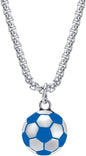 Rockyu メンズネックレス サッカーボールペンダント ステンレス 金属アレルギー対応 スポーツ応援ギフト