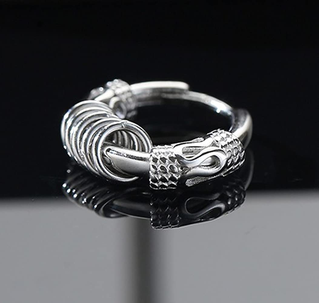 Rockyu 龍紋フープピアス メンズ 両耳用 サージカルステンレス 小さめ シンプルデザイン