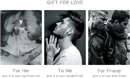 Rockyu クロスウィングネックレス メンズ ステンレス製 赤ジルコニア 十字架ペンダント