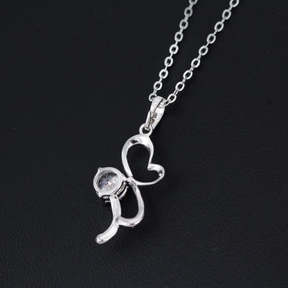 Rockyu ネックレス レディース ハート ジルコニア シルバー＆ゴールド 18K仕上げ