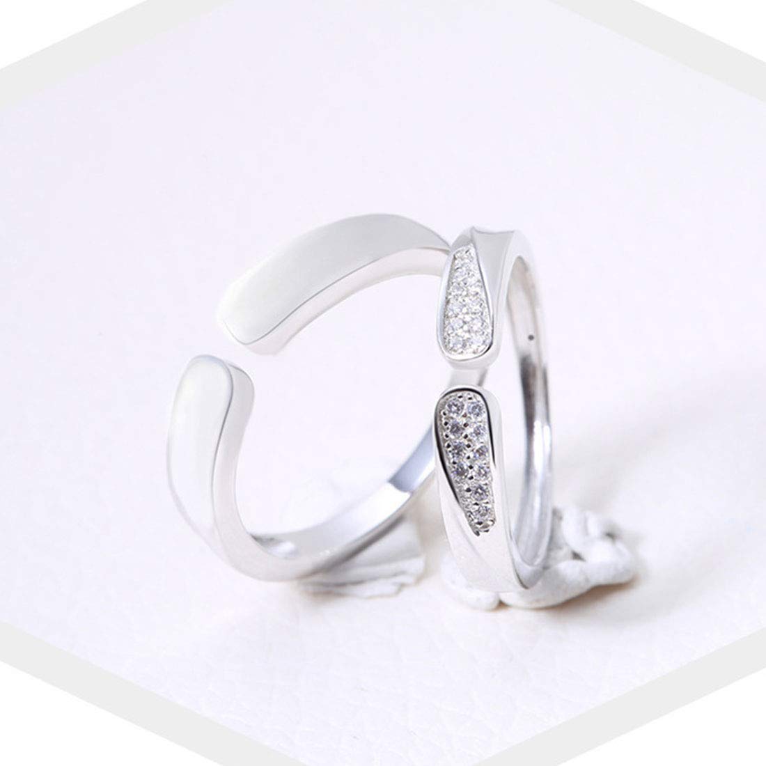 Rockyu 指輪 メンズ シルバー925 フリーサイズ ペアリング シンプル 結婚婚約対応