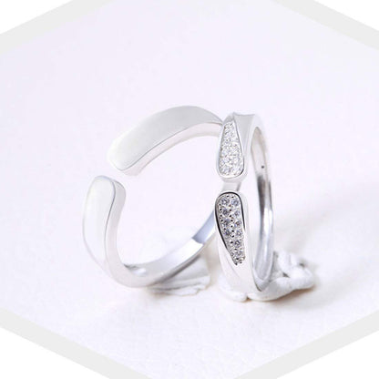 Rockyu 指輪 メンズ シルバー925 フリーサイズ ペアリング シンプル 結婚婚約対応