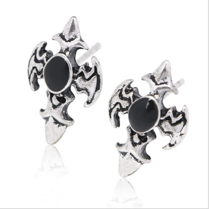 Rockyu ピアス メンズ レディース スターシェイプ シルバー ブラック ジルコニア チタン