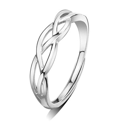 Rockyu 指輪 メンズ シルバー925 ペアリング ツイストデザイン フリーサイズ 結婚婚約