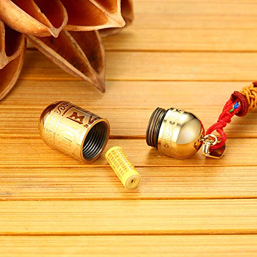 Rockyu メンズネックレス 呪文刻印 円柱型ホイッスルペンダント ステンレス製 遺骨収納 御守ジュエリー