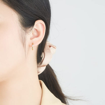 Rockyu ピアス レディース シルバー925 ジルコニア カラー宝石 鏡面仕上げ 円型 リングピアス 金属アレルギー対応 ファッション アクセサリー ギフト