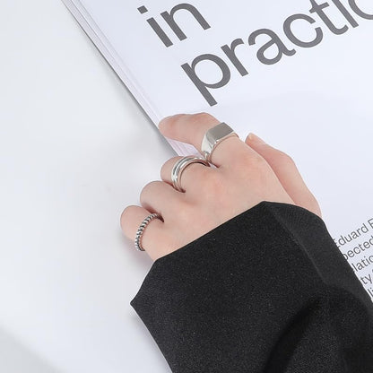 Rockyu 指輪 レディース メンズ フリーサイズ シルバー925 シンプル印台リング 光沢仕上げ おしゃれ純銀製リング