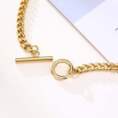 Rockyu ネックレス レディース ゴールド シルバー 喜平チェーン マンテルチョーカー チタン製 アクセサリー