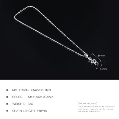 Rockyu 音符ペアネックレス【ステンレス＆シルバー｜メンズ・レディース対応】