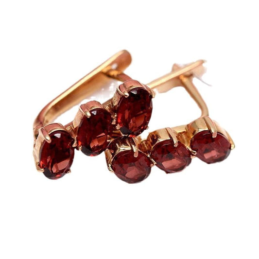 Rockyu ピアス レディース ピンクゴールド レッドストーン ジルコニア ステンレス 金属アレルギー対応