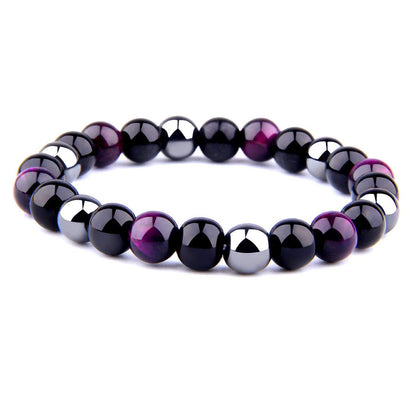 Rockyu ブレスレット メンズ レディース 数珠 虎目石 天然石 パワーストーン