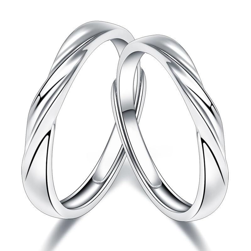 ペアリング｜シルバー925＆ブラック フリーサイズ カップルリング 恋人へのプレゼントに