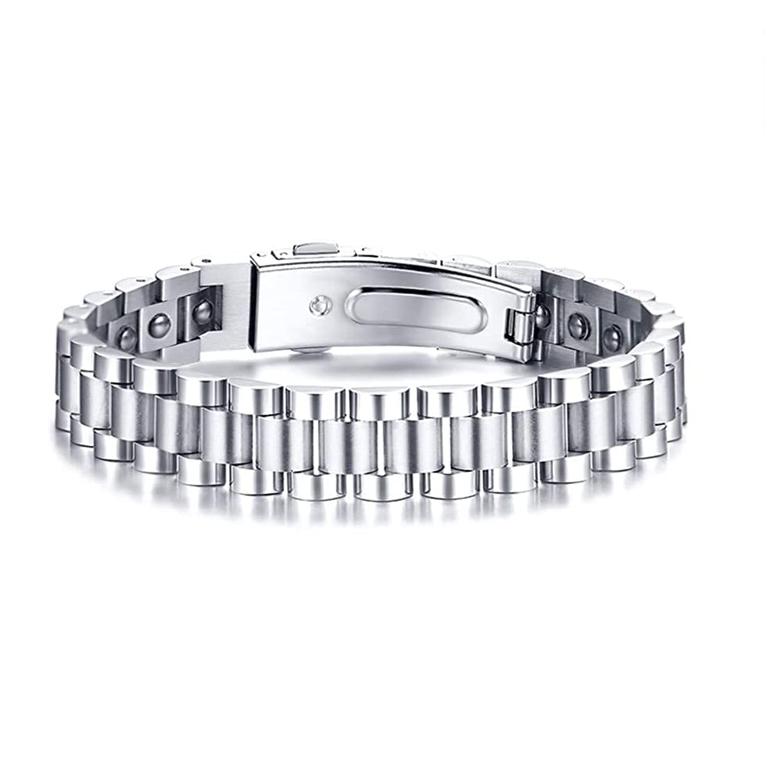 Rockyu 磁気ブレスレット メンズ｜ゲルマニウム＆チタン ステンレス製 健康サポートアクセ