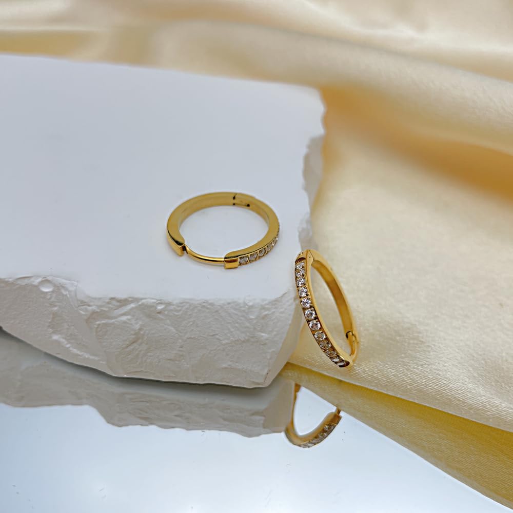 ピアス レディース ゴールド シルバー フープピアス ジルコニア 16mm 20mm 2サイズ展開 ステンレス製 金属アレルギー対応 両耳用 小さめ 軽量 フープジュエリー 誕生日 記念日 プレゼント