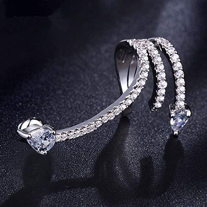 Rockyu 蛇モチーフ 2Wayピアス レディース シルバー925 揺れる＆挟む 軟骨対応 両耳用