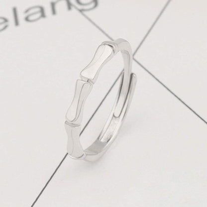 Rockyu 竹モチーフ ペアリング シルバー925 メンズ レディース フリーサイズ 結婚・婚約用