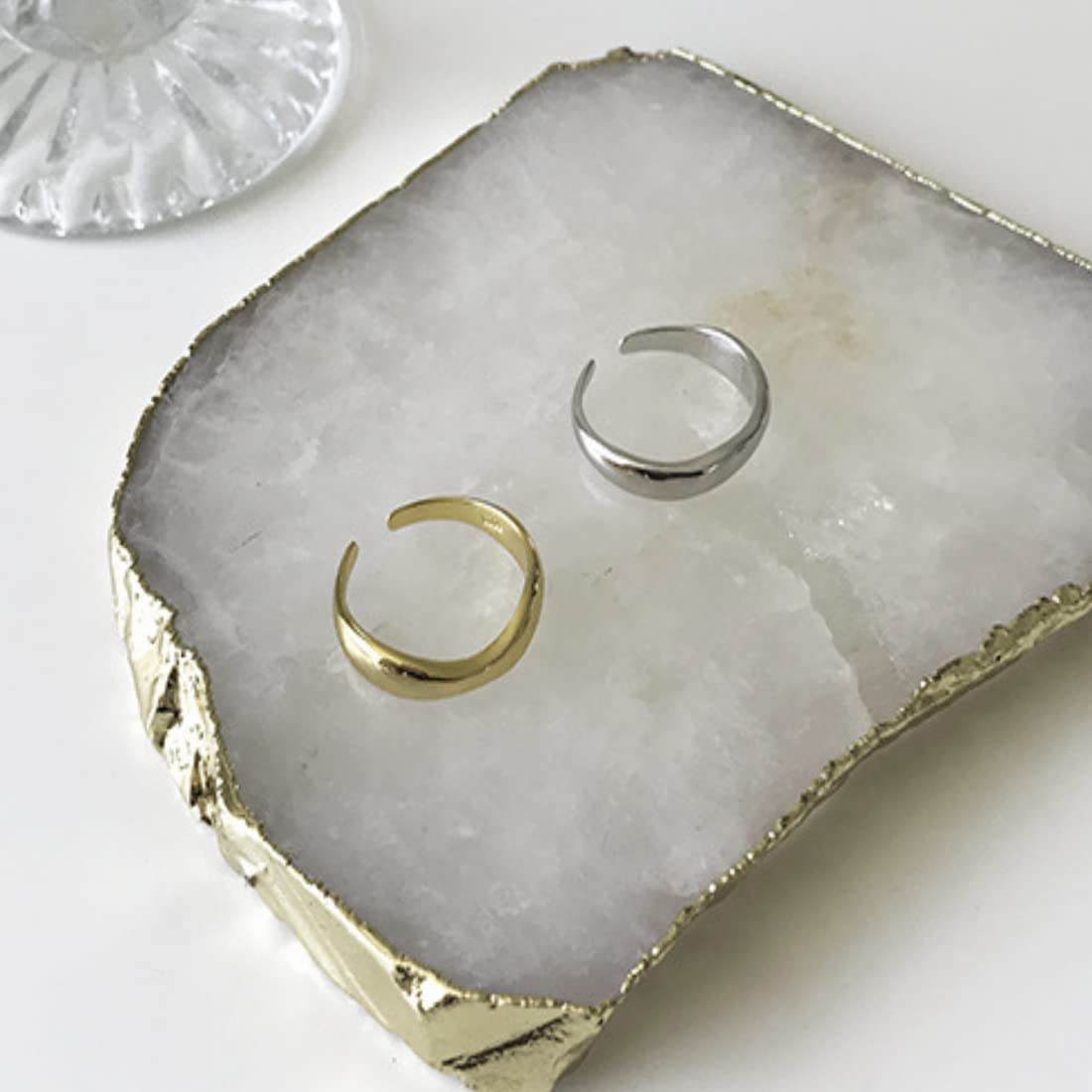 Rockyu 雫デザインリング S925シルバー製 フリーサイズ レディース指輪