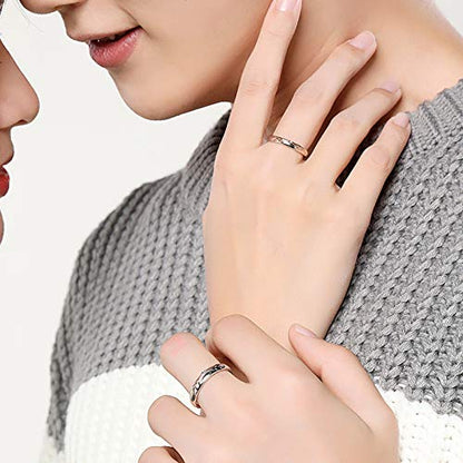 Rockyu リング メンズ レディース ペアリング 鹿の角モチーフ 925シルバー フリーサイズ