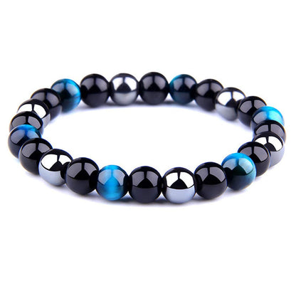 Rockyu ブレスレット メンズ レディース 数珠 虎目石 天然石 パワーストーン