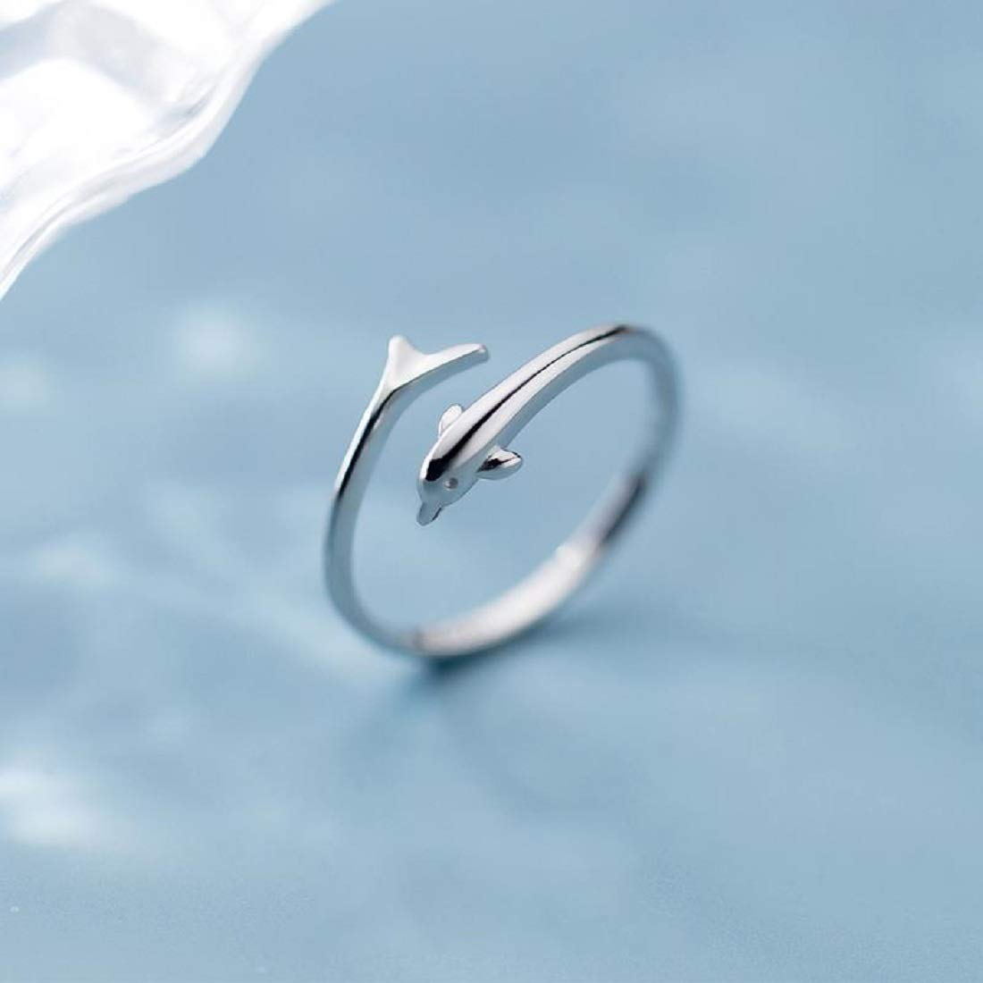 Rockyu イルカモチーフリング レディース シルバー999 フリーサイズ 指輪