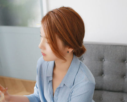 Rockyu ピアス レディース 桜 フラワー 18金仕上げ ピンクゴールド 可愛い 小顔 花モチーフ