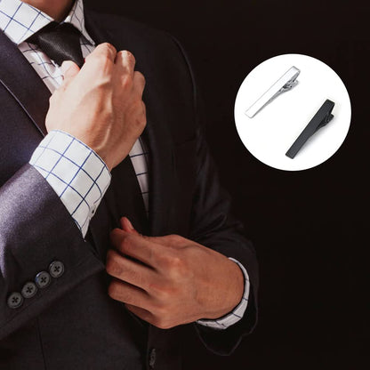 Rockyu 艶消しカフス＆タイピンセット｜シルバー＆ブラック 2色展開 メンズギフトに最適