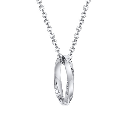 Rockyu メンズ リングネックレス｜ヴァイキング風メビウスデザイン｜ステンレス製 チェーン60cm 金属アレルギー対応 4色展開